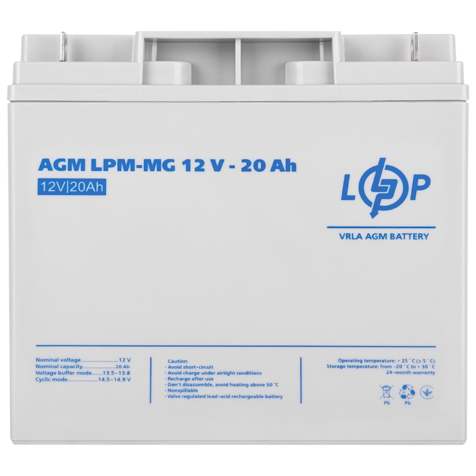 Аккумулятор мультигелевый LogicPower LPM-MG 12V - 20 Ah Аккумулятор мультигелевый LogicPower LPM-MG 12V - 20 Ah