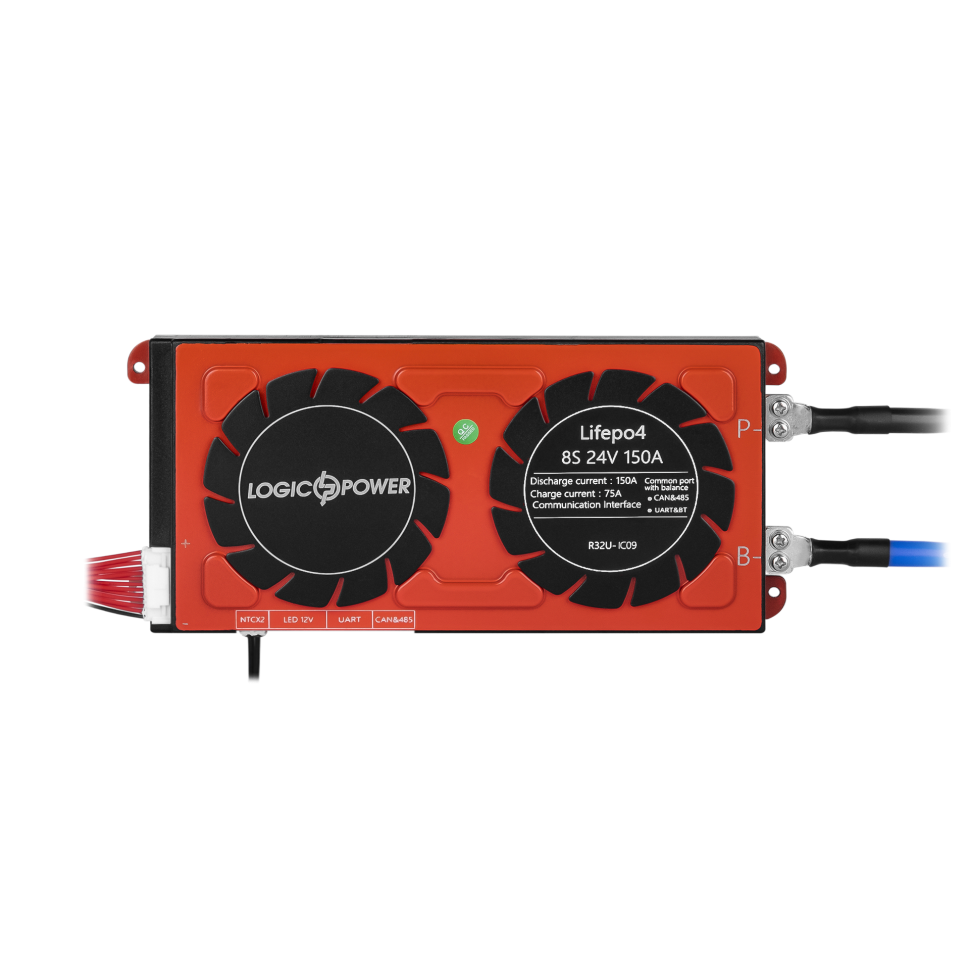 Smart BMS плата LogicPower LiFePO4 24V 8S 150A (Dis 150A Ch 75A) + UART/RS485/CAN Smart BMS плата LogicPower LiFePO4 24V 8S 150A (Dis 150A Ch 75A) + UART/RS485/CAN