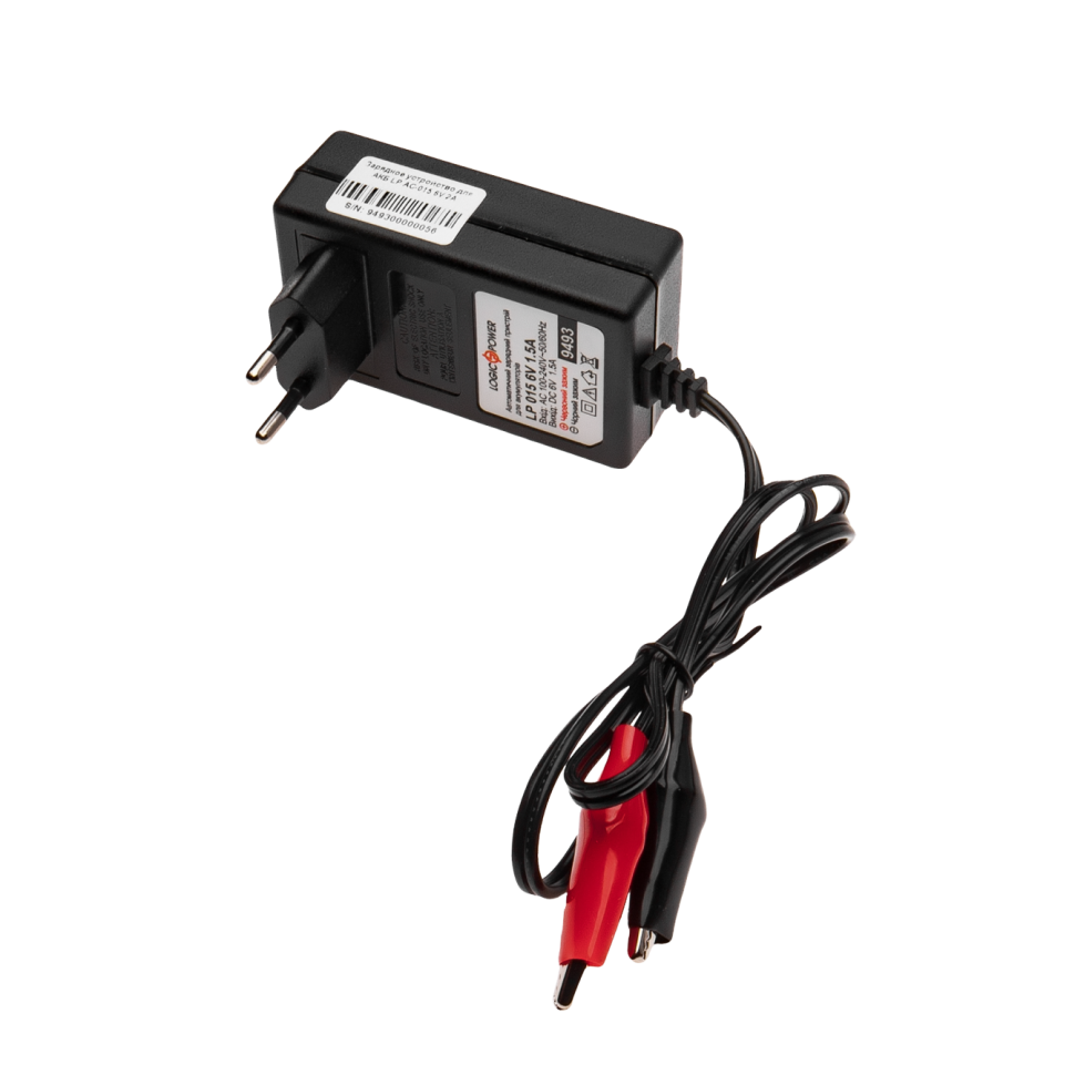 Зарядное устройство для АКБ LogicPower LP AC-015 6V 1.5A Зарядное устройство для АКБ LogicPower LP AC-015 6V 1.5A