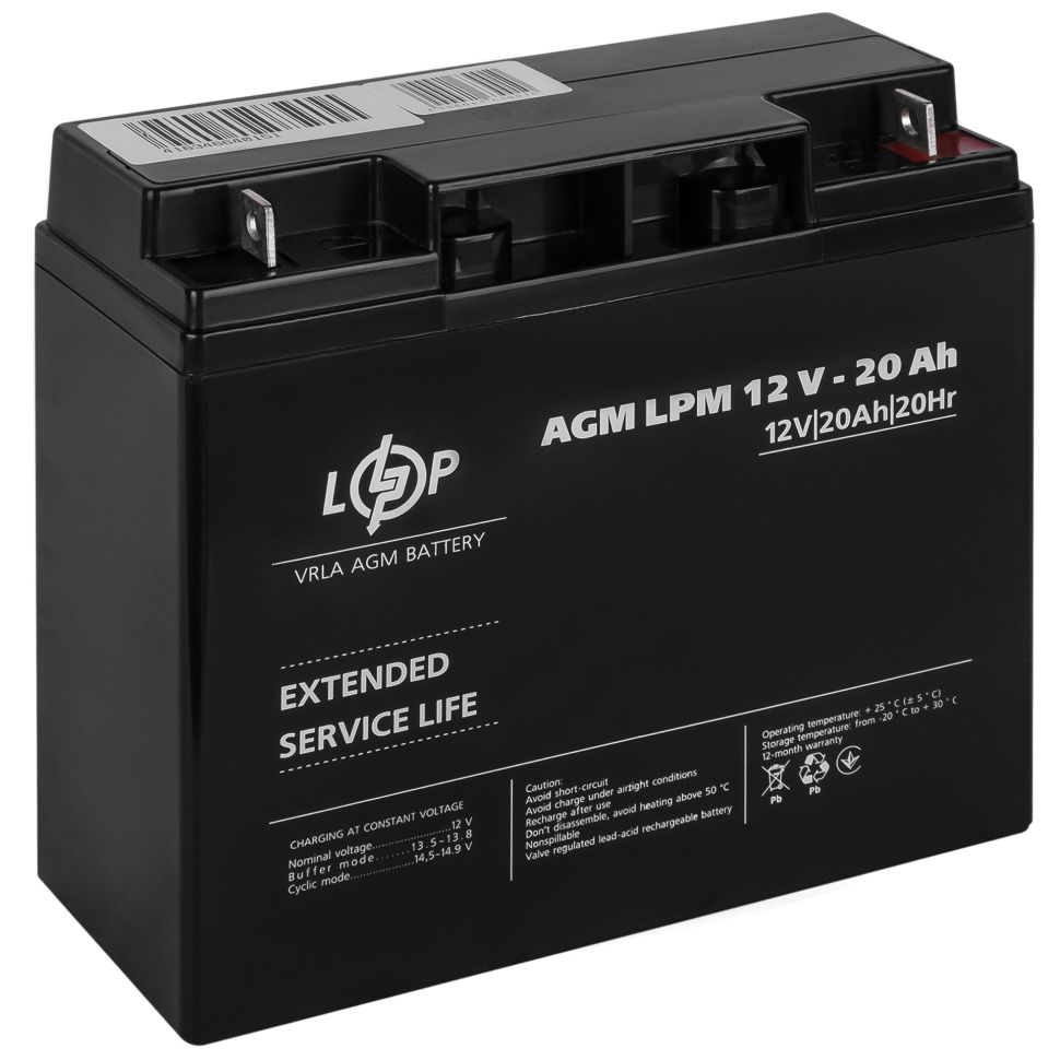 Аккумулятор AGM LogicPower LPM 12V - 20 Ah Аккумулятор AGM LogicPower LPM 12V - 20 Ah