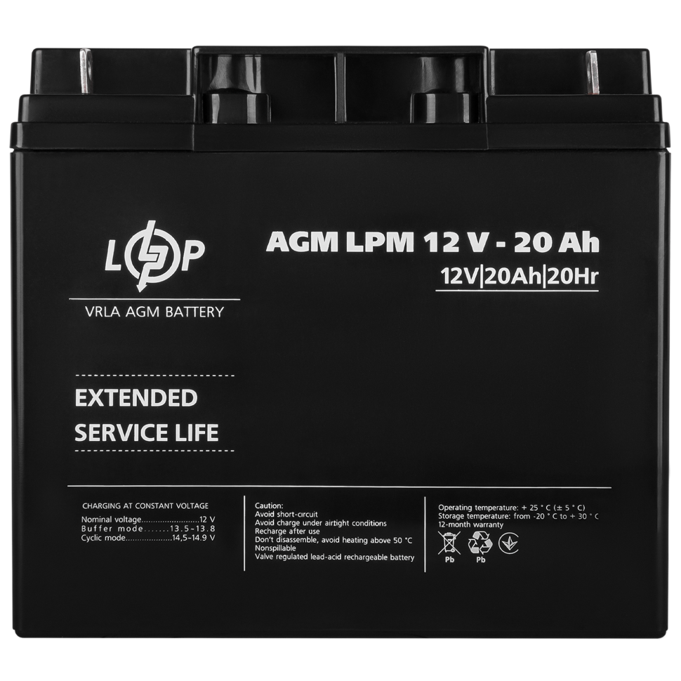 Аккумулятор AGM LogicPower LPM 12V - 20 Ah Аккумулятор AGM LogicPower LPM 12V - 20 Ah