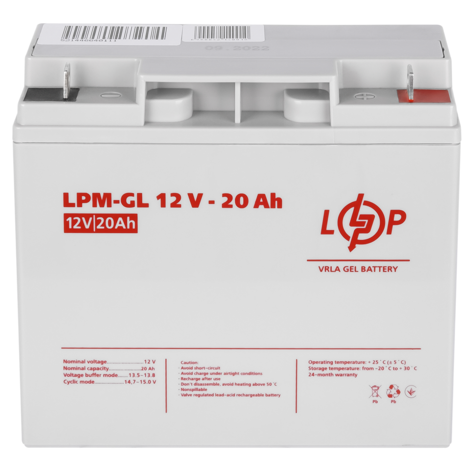 Аккумулятор гелевый LogicPower LPM-GL 12V - 20 Ah Аккумулятор гелевый LogicPower LPM-GL 12V - 20 Ah
