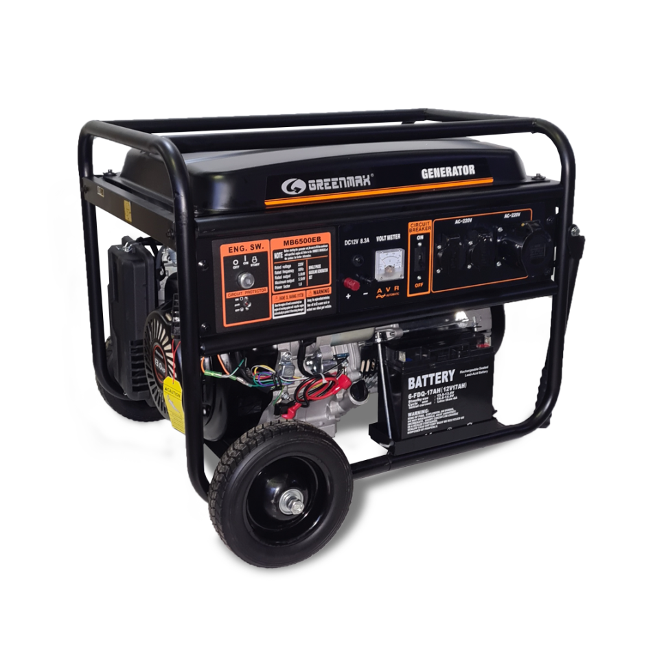 Генератор бензиновый GREENMAX MB6500EB 5.0/5.5 кВт с электрозапуском