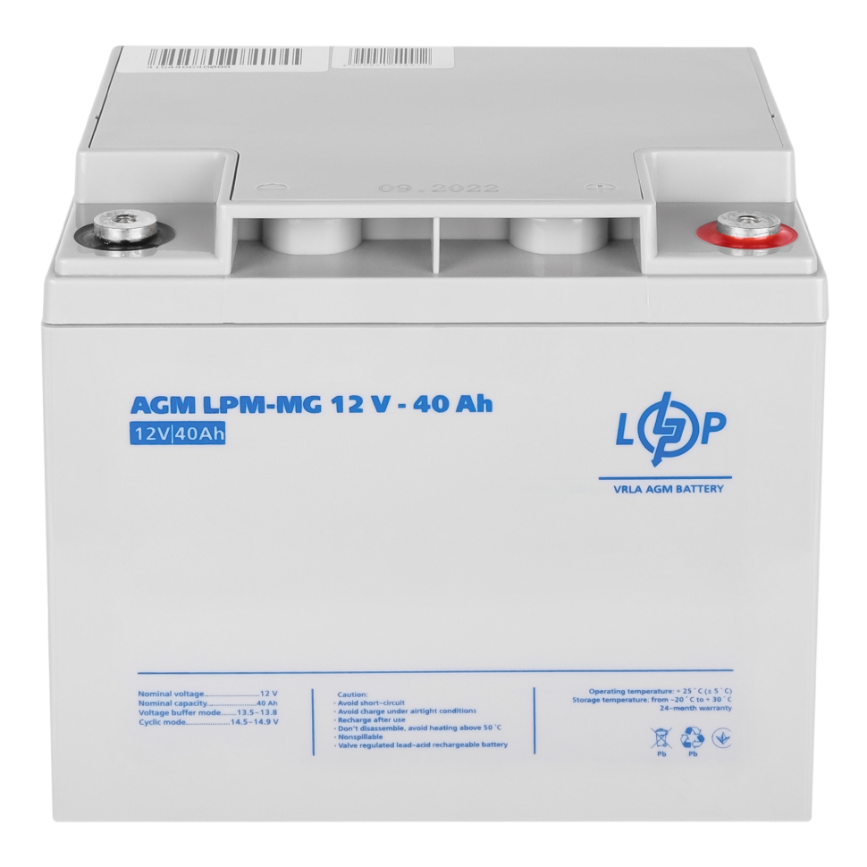 Аккумулятор мультигелевый LogicPower LPM-MG 12V - 40 Ah Аккумулятор мультигелевый LogicPower LPM-MG 12V - 40 Ah
