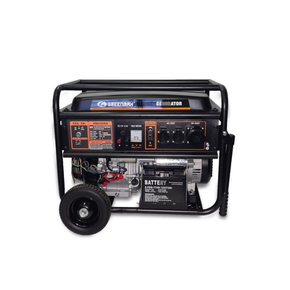 Генератор бензиновый GREENMAX MB6500EB3 5.0/5.5 кВт, трехфазный, с...