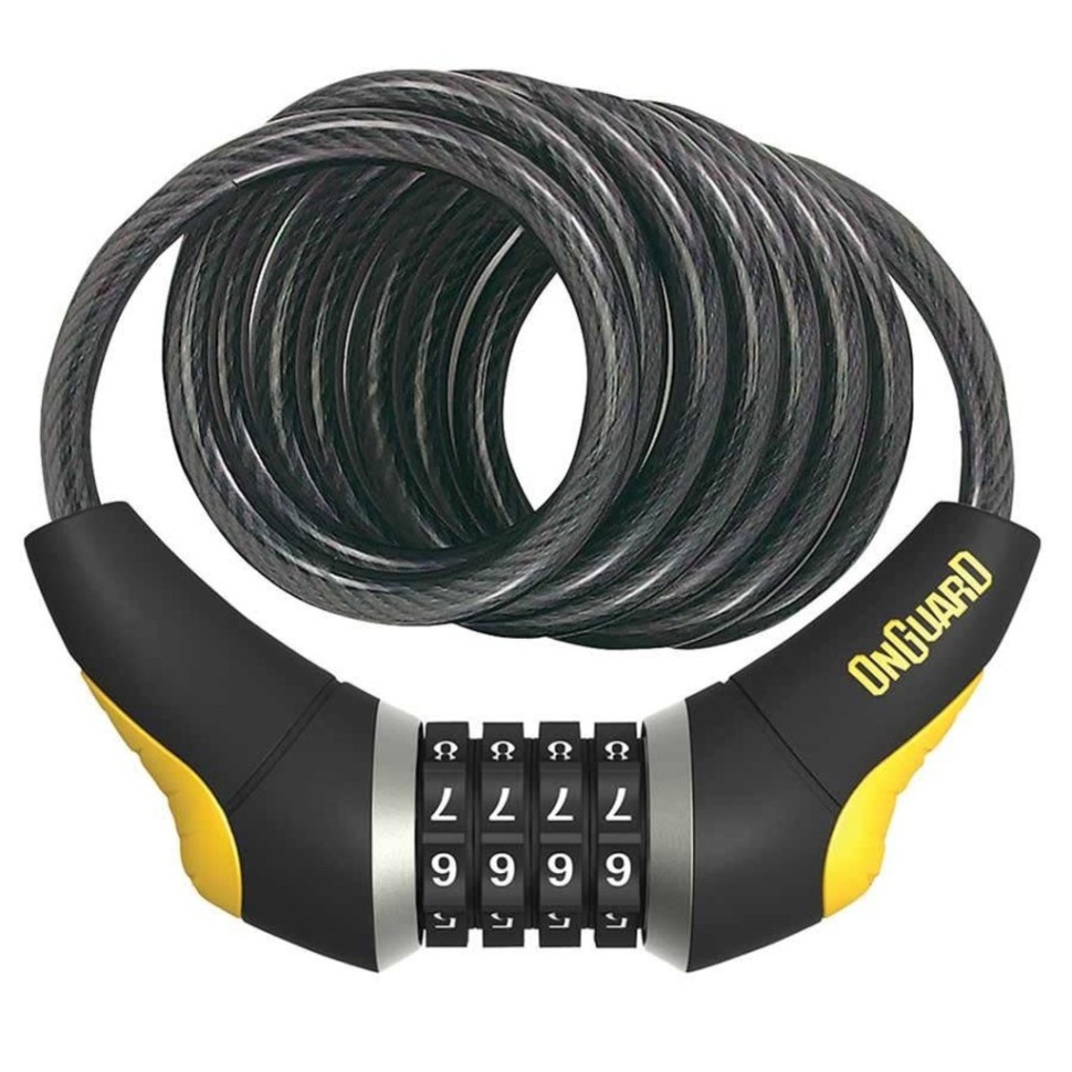 Замок Onguard DOBERMAN кодовый на 4 цифры, спиральный трос 185см х...