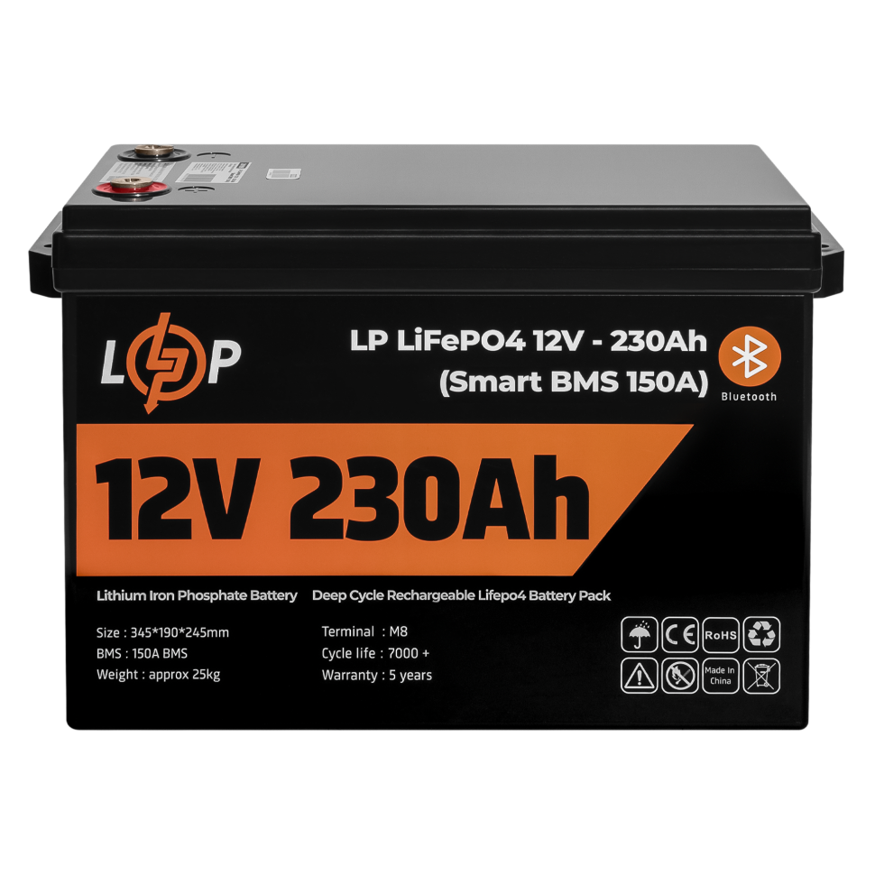 Аккумулятор LiFePО4 LogicPower 12V (12,8V) - 230 Ah (2944Wh) (Smart...