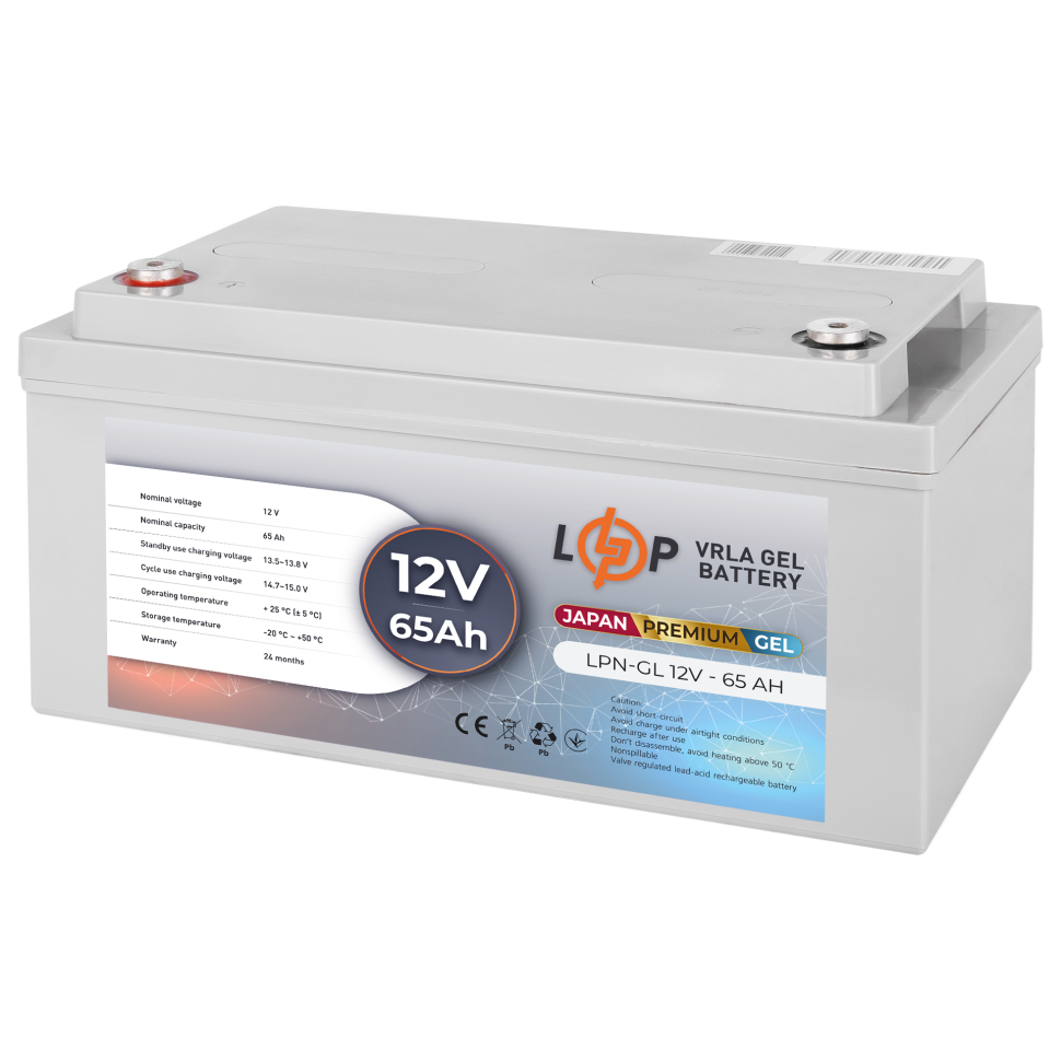Аккумулятор гелевый LogicPower LPN-GL 12V - 65 Ah