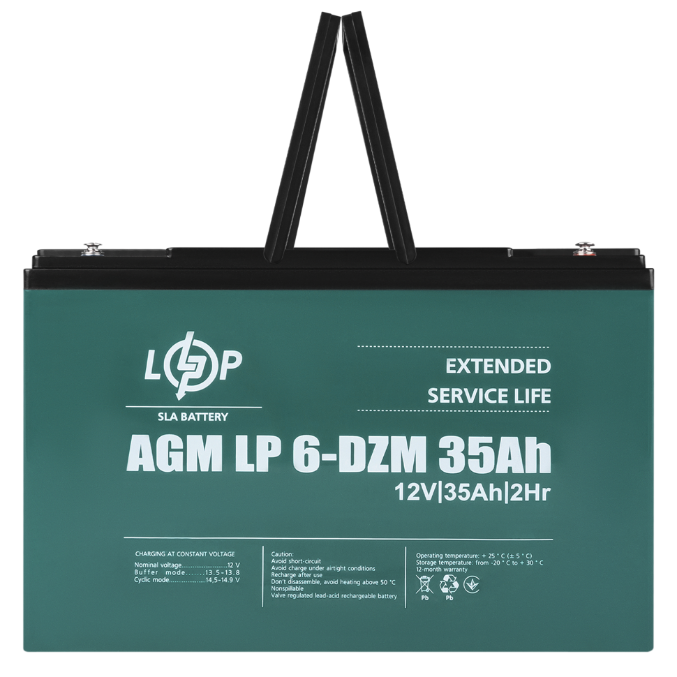Тяговый свинцово-кислотный AGM аккумулятор LogicPower LP 6-DZM-35 Ah Тяговый свинцово-кислотный AGM аккумулятор LogicPower LP 6-DZM-35 Ah