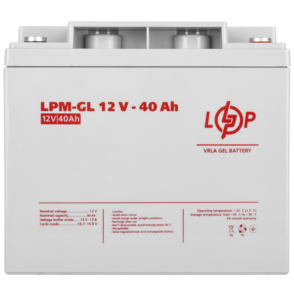 Аккумулятор гелевый LogicPower LPM-GL 12V - 40 Ah Аккумулятор гелевый LogicPower LPM-GL 12V - 40 Ah