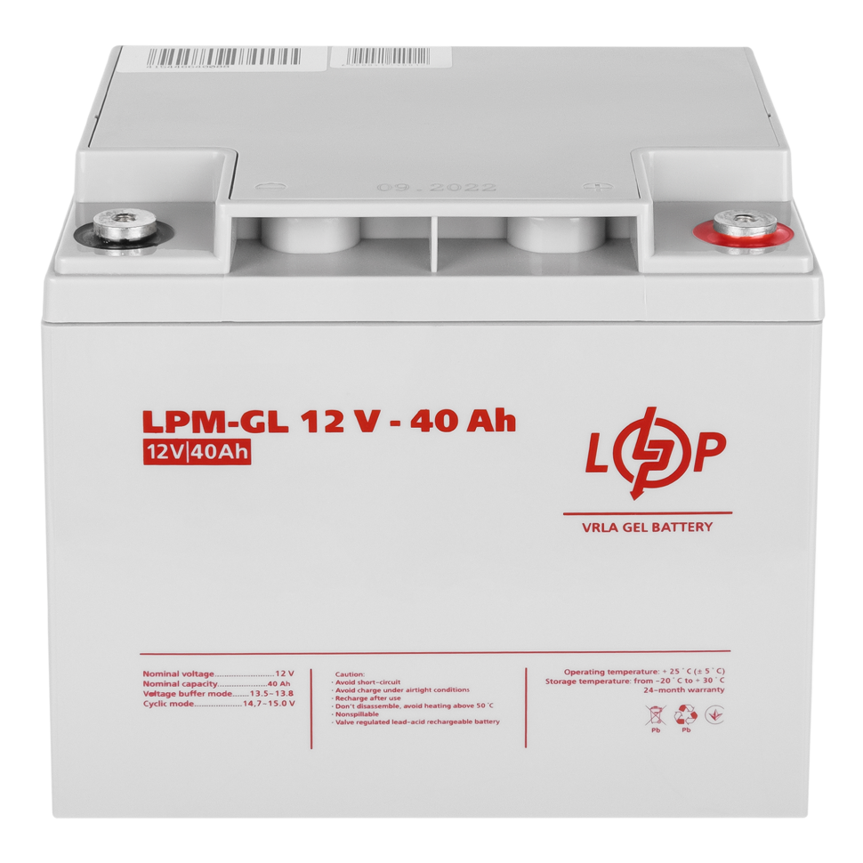 Аккумулятор гелевый LogicPower LPM-GL 12V - 40 Ah Аккумулятор гелевый LogicPower LPM-GL 12V - 40 Ah