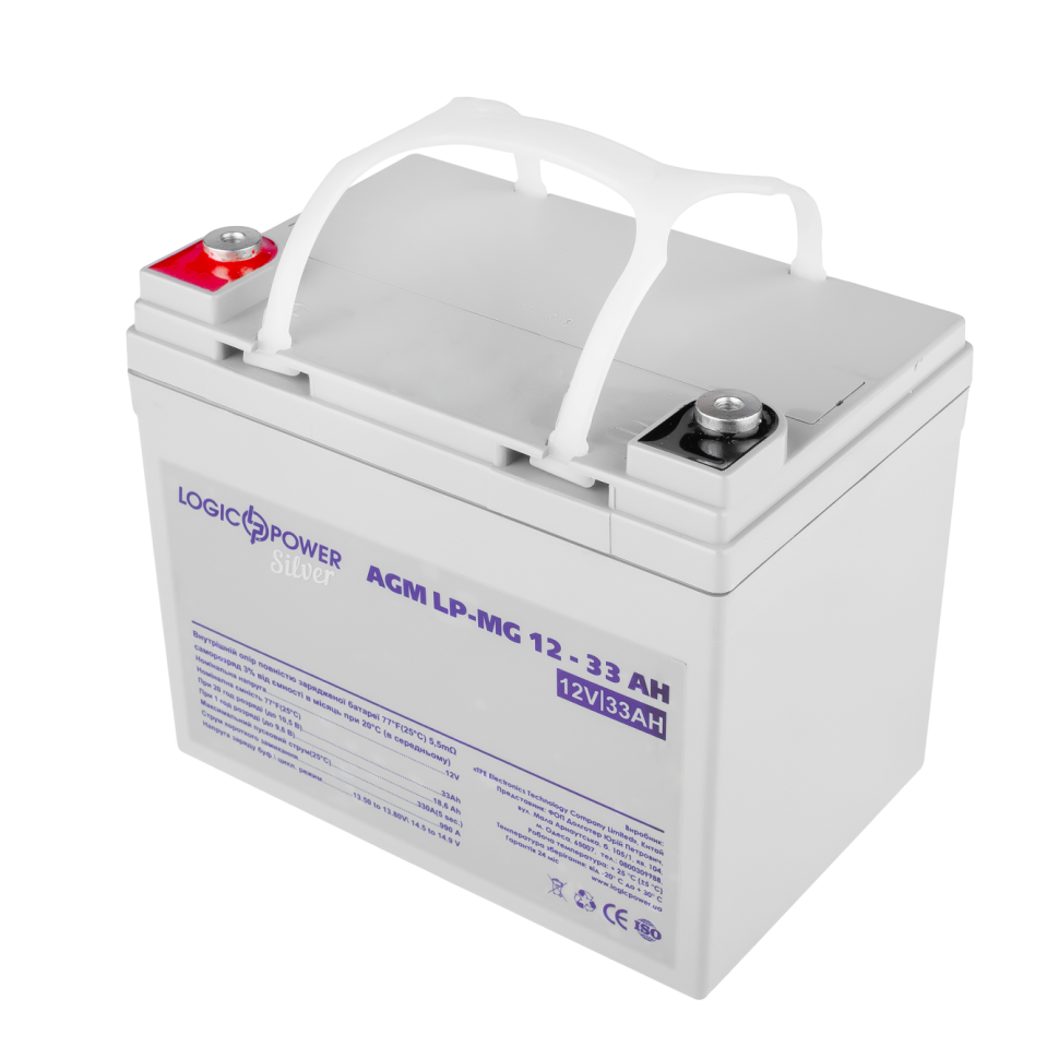 Аккумулятор мультигелевый LogicPower LP-MG 12V - 33 Ah Silver
