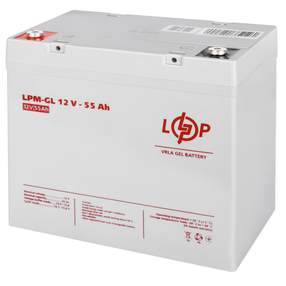 Аккумулятор гелевый LogicPower LPM-GL 12V - 55 Ah