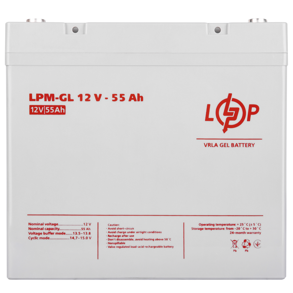 Аккумулятор гелевый LogicPower LPM-GL 12V - 55 Ah Аккумулятор гелевый LogicPower LPM-GL 12V - 55 Ah