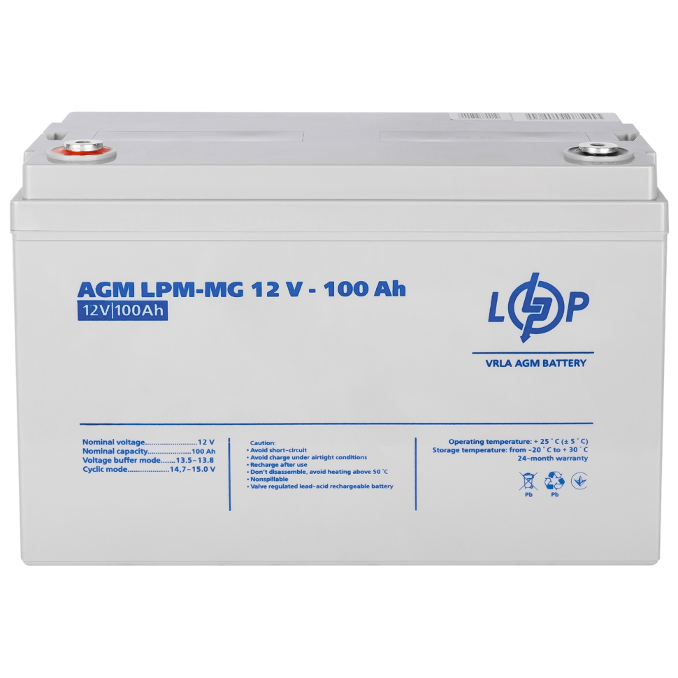 Аккумулятор мультигелевый LogicPower LPM-MG 12V - 100 Ah Аккумулятор мультигелевый LogicPower LPM-MG 12V - 100 Ah