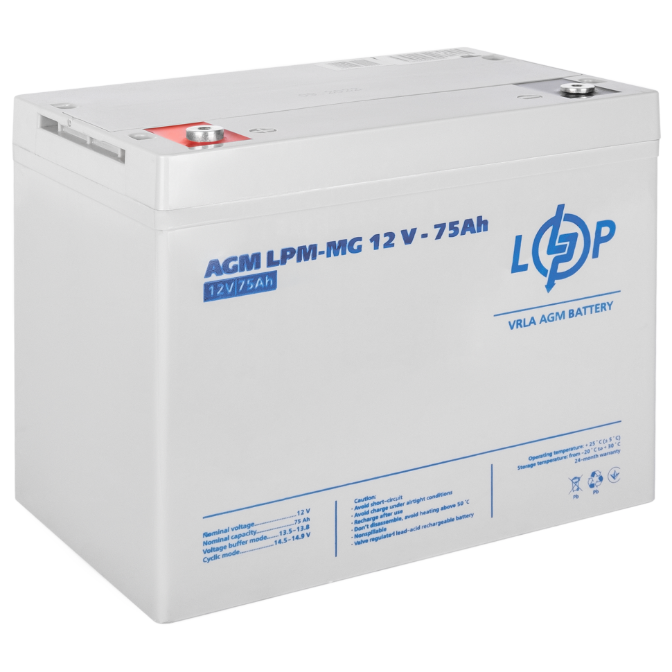 Аккумулятор мультигелевый LogicPower LPM-MG 12V - 75 Ah Аккумулятор мультигелевый LogicPower LPM-MG 12V - 75 Ah