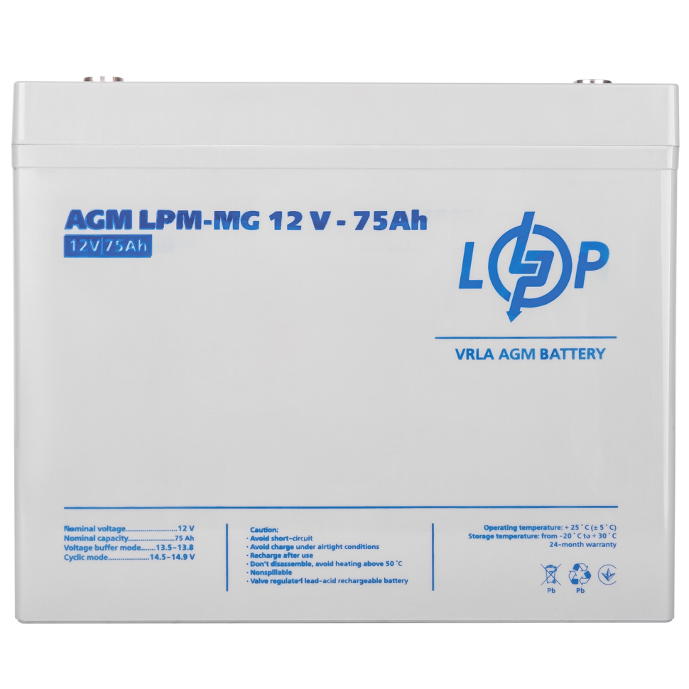 Аккумулятор мультигелевый LogicPower LPM-MG 12V - 75 Ah Аккумулятор мультигелевый LogicPower LPM-MG 12V - 75 Ah