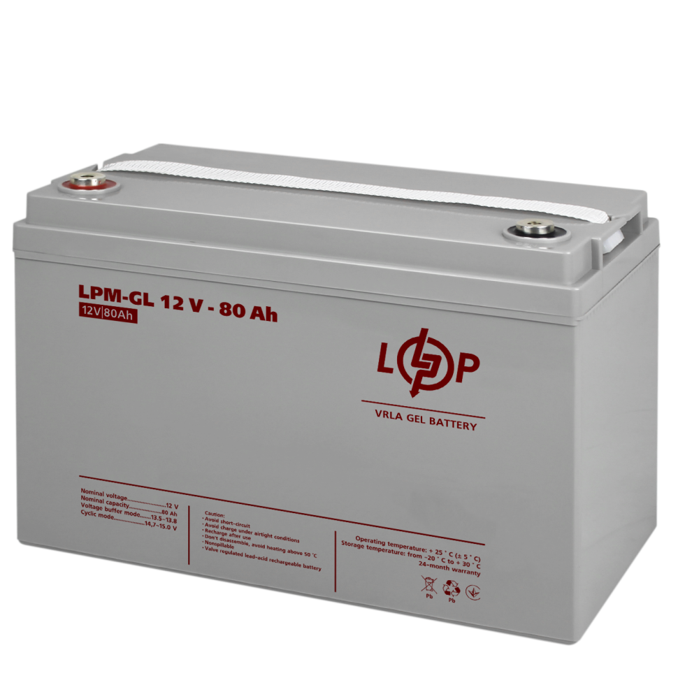 Аккумулятор гелевый LogicPower LPM-GL 12V - 80 Ah