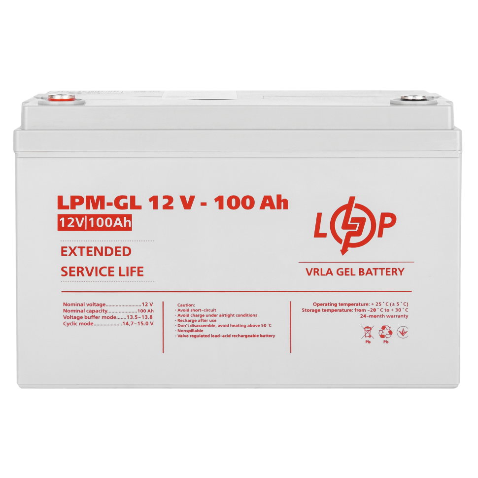 Аккумулятор гелевый LogicPower LPM-GL 12V - 100 Ah