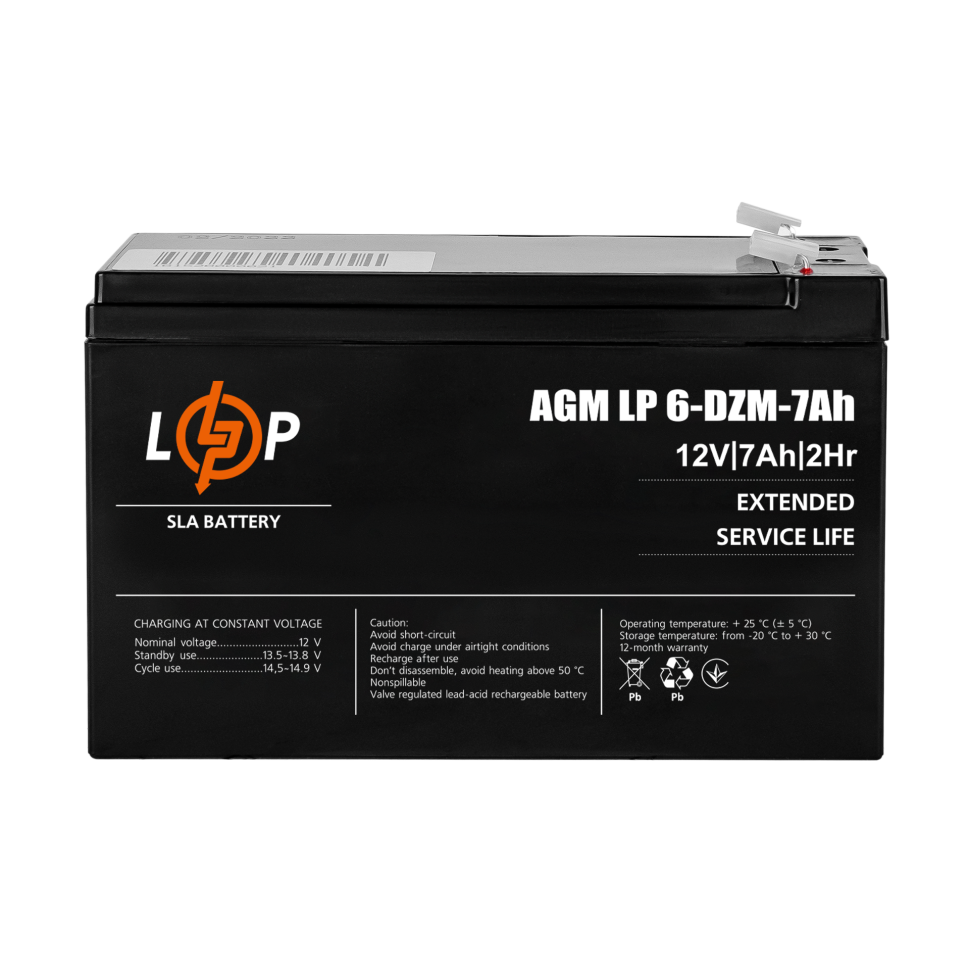 Тяговый свинцово-кислотный AGM аккумулятор LogicPower LP 6-DZM-7 Ah