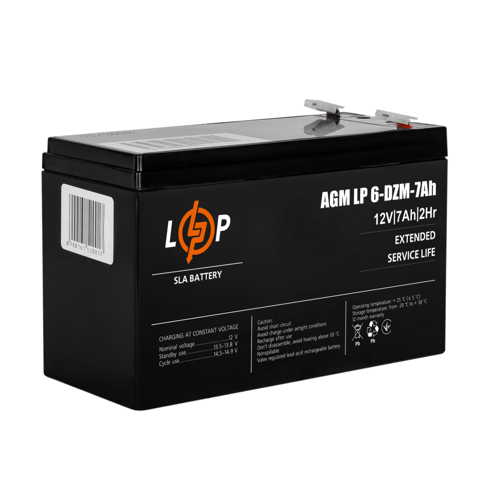 Тяговый свинцово-кислотный AGM аккумулятор LogicPower LP 6-DZM-7 Ah Тяговый свинцово-кислотный AGM аккумулятор LogicPower LP 6-DZM-7 Ah