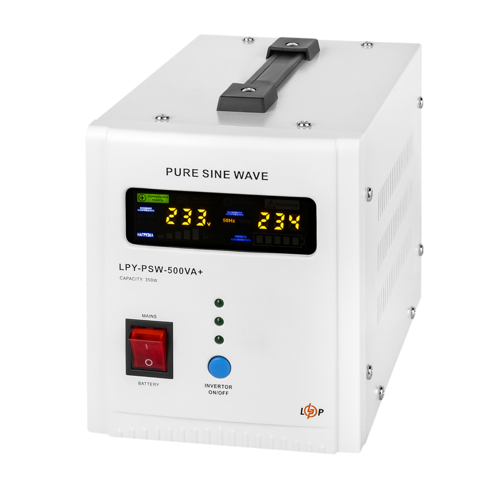 ИБП с правильной синусоидой 12V LPY-PSW-500VA+ (350Вт) 5A/10A ИБП с правильной синусоидой 12V LPY-PSW-500VA+ (350Вт) 5A/10A