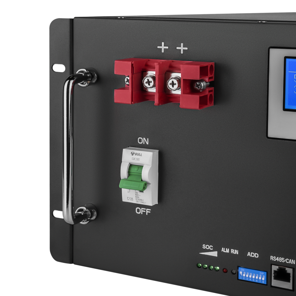 Аккумулятор LiFePО4 LogicPower 48V (51,2V) - 100 Ah (5120Wh) (Smart BMS 100A) с LCD RM Аккумулятор LiFePО4 LogicPower 48V (51,2V) - 100 Ah (5120Wh) (Smart BMS 100A) с LCD RM