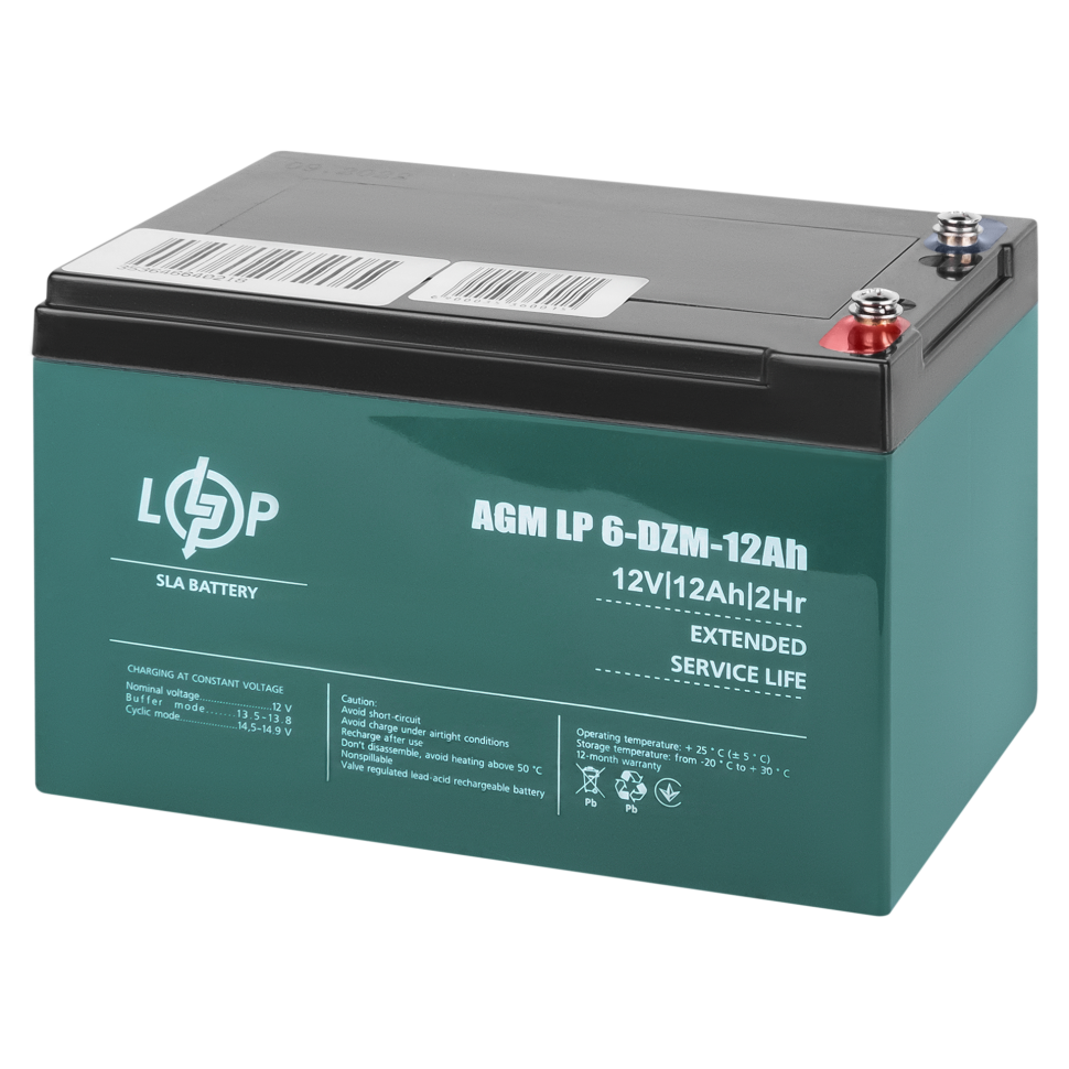 Тяговый свинцово-кислотный AGM аккумулятор LogicPower LP 6-DZM-12...