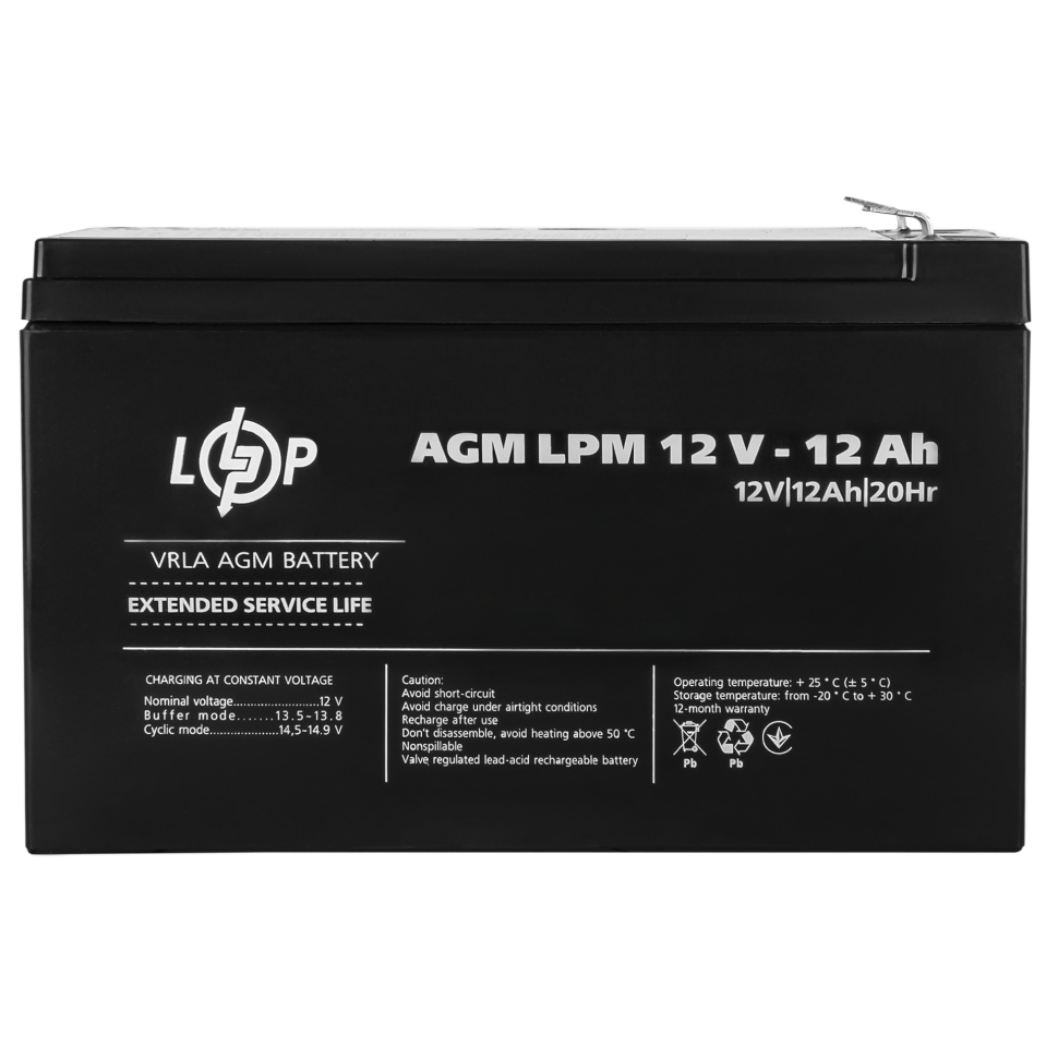 Аккумулятор AGM LogicPower LPM 12V - 12 Ah Аккумулятор AGM LogicPower LPM 12V - 12 Ah