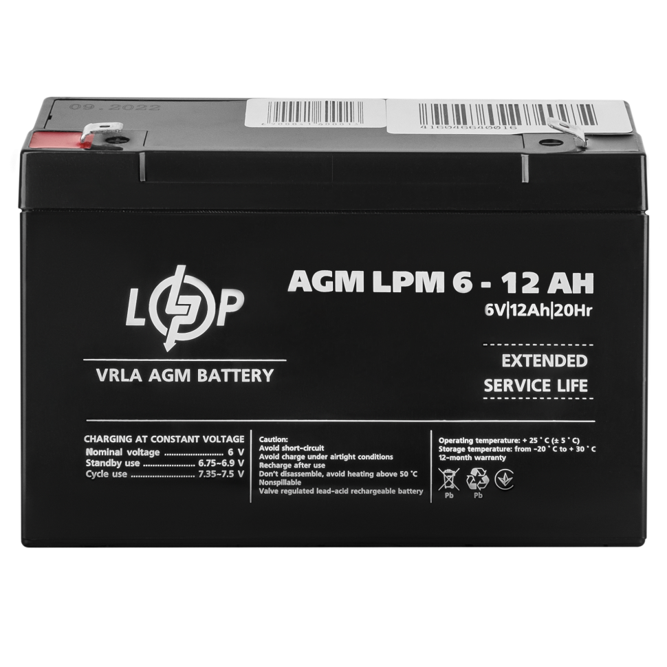 Аккумулятор AGM LogicPower LPM 6V - 12 Ah