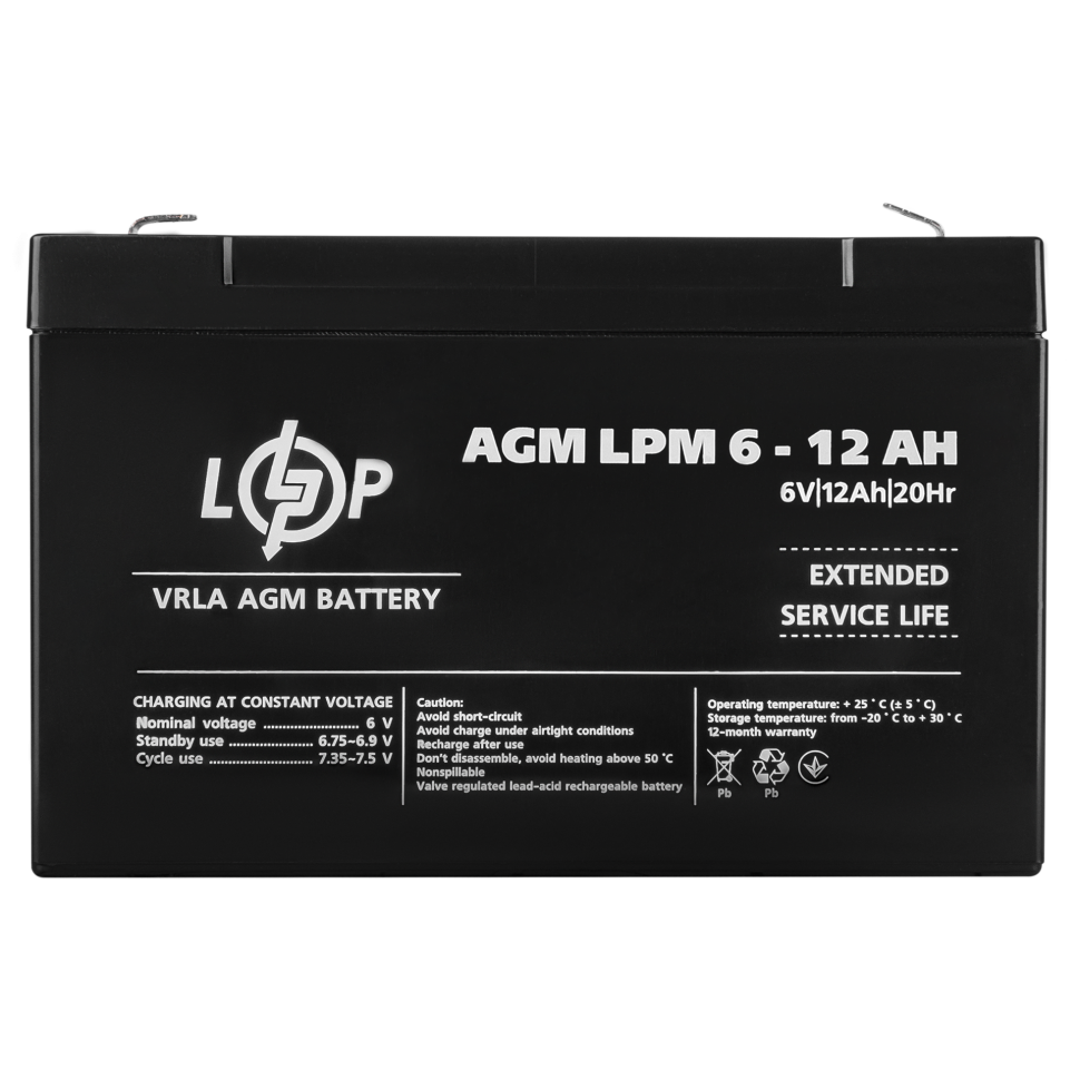 Аккумулятор AGM LogicPower LPM 6V - 12 Ah Аккумулятор AGM LogicPower LPM 6V - 12 Ah