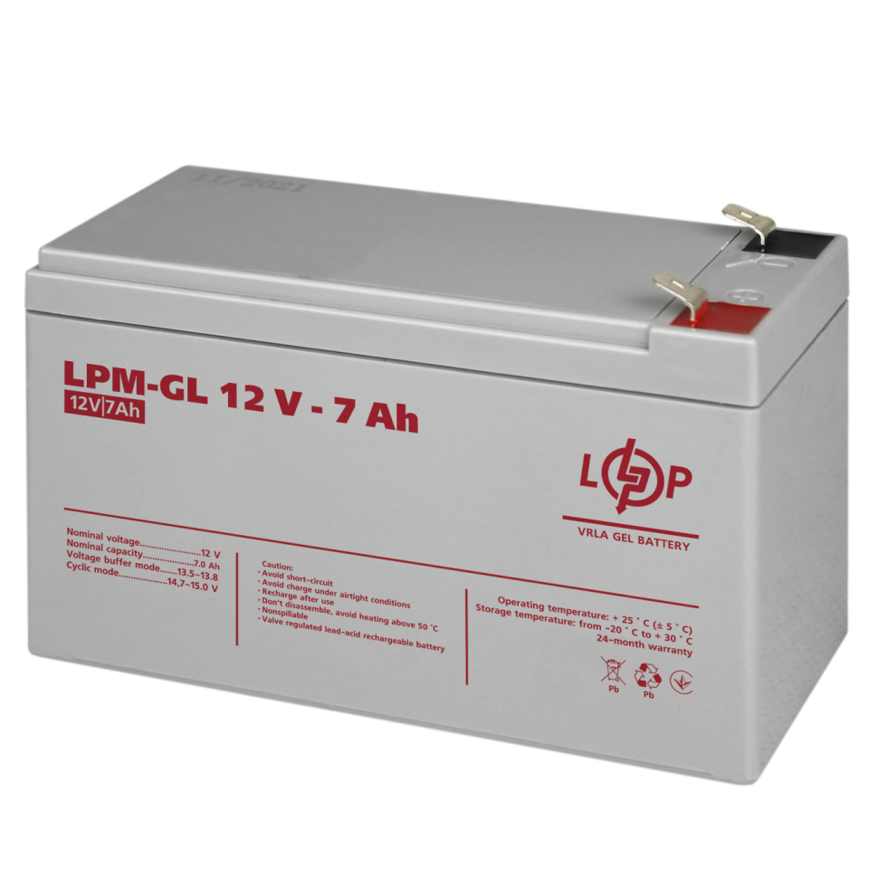 Аккумулятор гелевый LogicPower LPM-GL 12V - 7 Ah