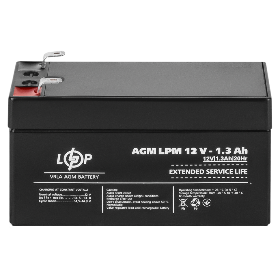Аккумулятор AGM LogicPower LPM 12V - 1.3 Ah Аккумулятор AGM LogicPower LPM 12V - 1.3 Ah