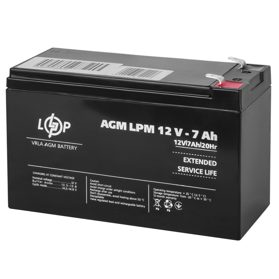 Аккумулятор AGM LogicPower LPM 12V - 7 Ah Аккумулятор AGM LogicPower LPM 12V - 7 Ah