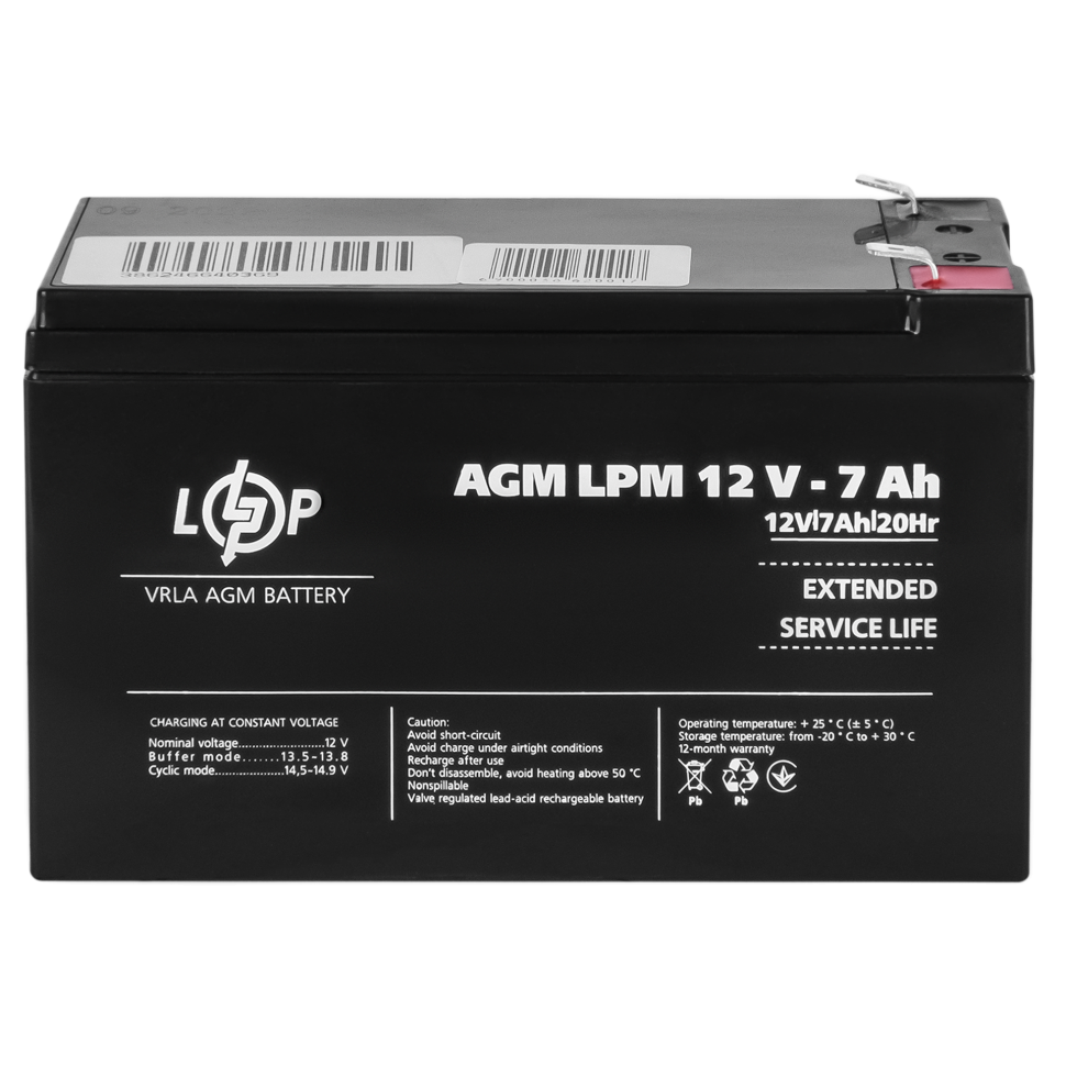 Аккумулятор AGM LogicPower LPM 12V - 7 Ah Аккумулятор AGM LogicPower LPM 12V - 7 Ah