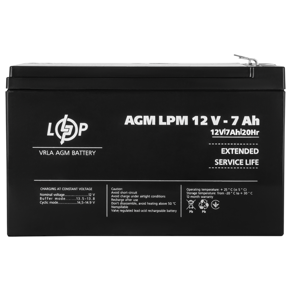 Аккумулятор AGM LogicPower LPM 12V - 7 Ah Аккумулятор AGM LogicPower LPM 12V - 7 Ah