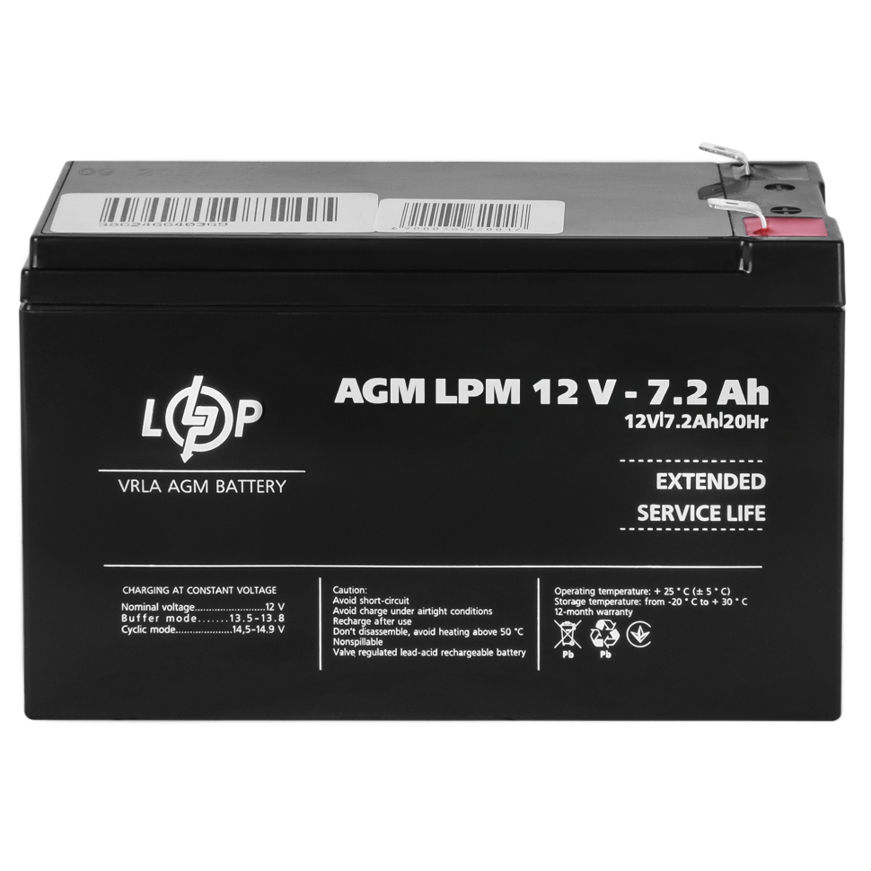 Аккумулятор AGM LogicPower LPM 12V - 7.2 Ah