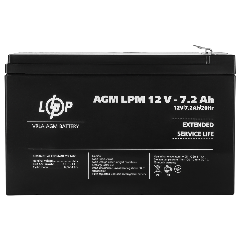 Аккумулятор AGM LogicPower LPM 12V - 7.2 Ah Аккумулятор AGM LogicPower LPM 12V - 7.2 Ah