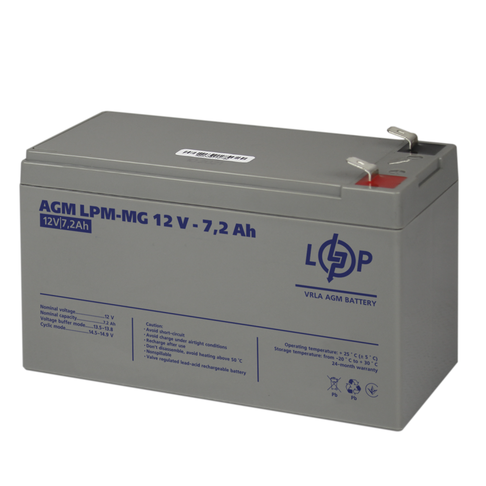Аккумулятор мультигелевый LogicPower LPM-MG 12V - 7.2 Ah