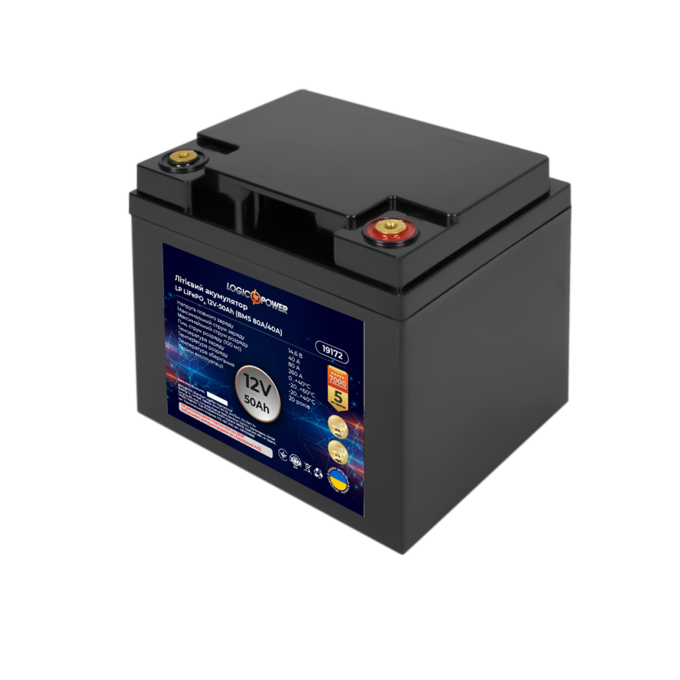 Аккумулятор LiFePО4 LogicPower 12V (12,8V) - 50 Ah (640Wh) (BMS...
