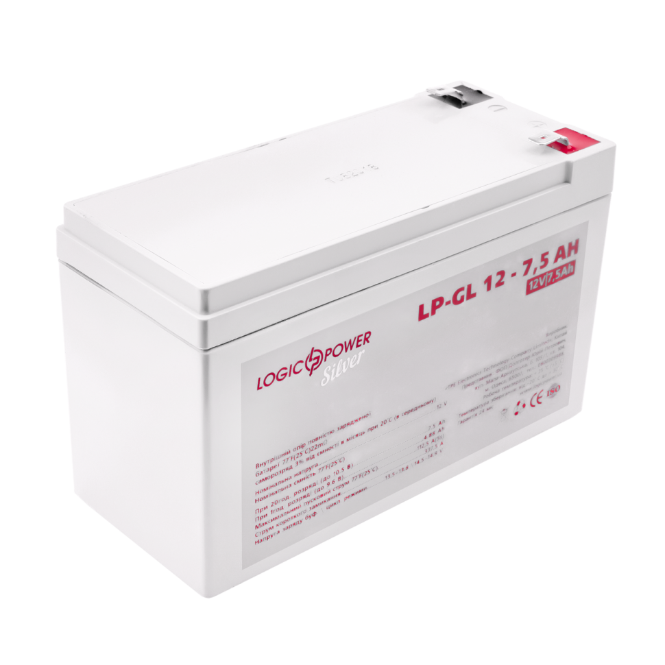 Аккумулятор гелевый LogicPower LP-GL 12V - 7.5 Ah Silver