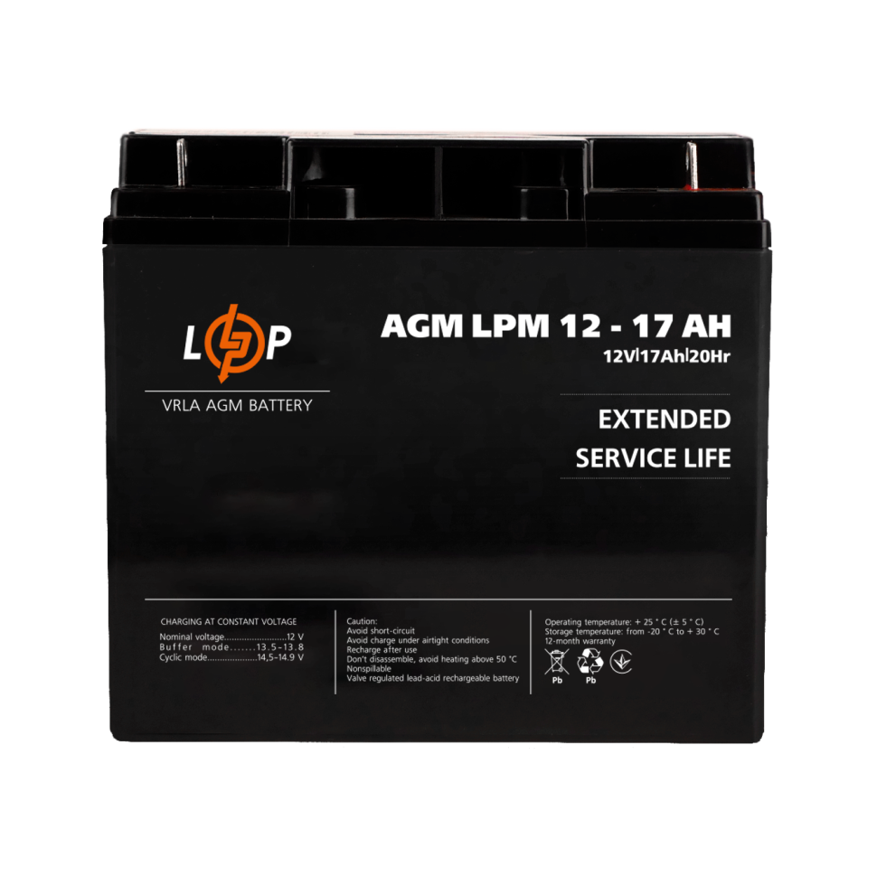 Аккумулятор AGM LogicPower LPM 12V - 17 Ah (2020) Аккумулятор AGM LogicPower LPM 12V - 17 Ah (2020)