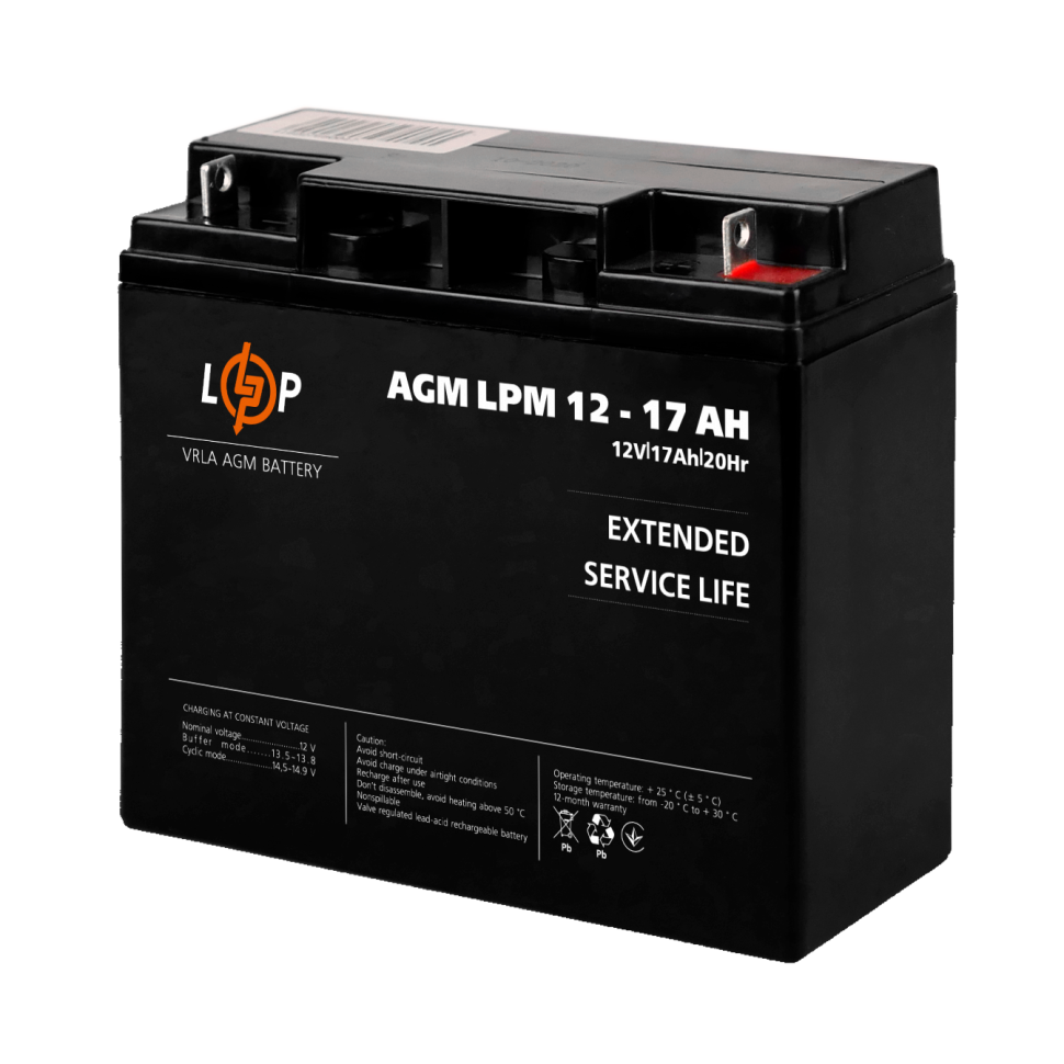 Аккумулятор AGM LogicPower LPM 12V - 17 Ah (2020) Аккумулятор AGM LogicPower LPM 12V - 17 Ah (2020)