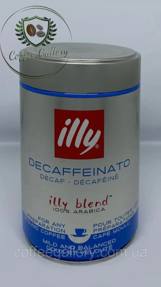 Кофе молотый illy Decaffeinato 250 г ж\б