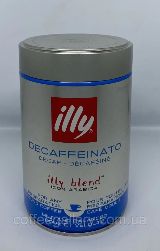 Кофе молотый illy Decaffeinato 250 г ж\б Кофе молотый illy Decaffeinato 250 г ж\б