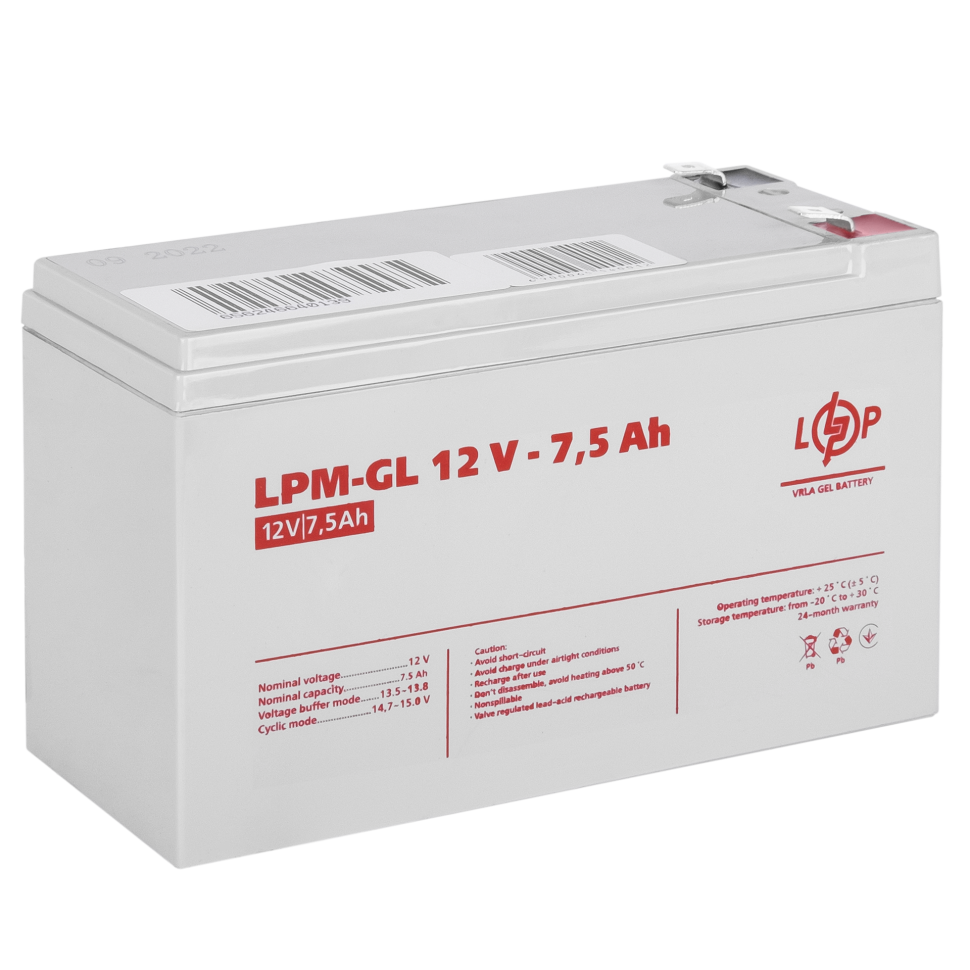 Аккумулятор гелевый LogicPower LPM-GL 12V - 7.5 Ah Аккумулятор гелевый LogicPower LPM-GL 12V - 7.5 Ah