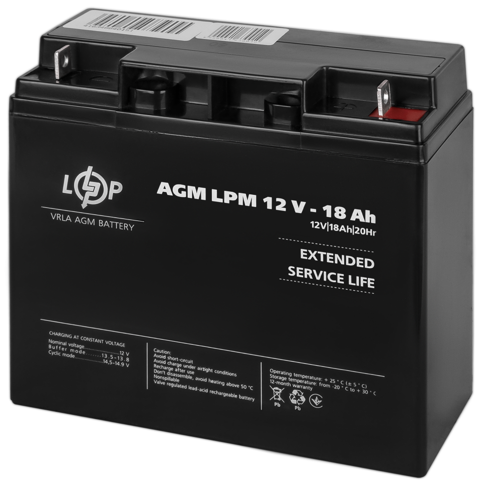 Аккумулятор AGM LogicPower LPM 12V - 18 Ah