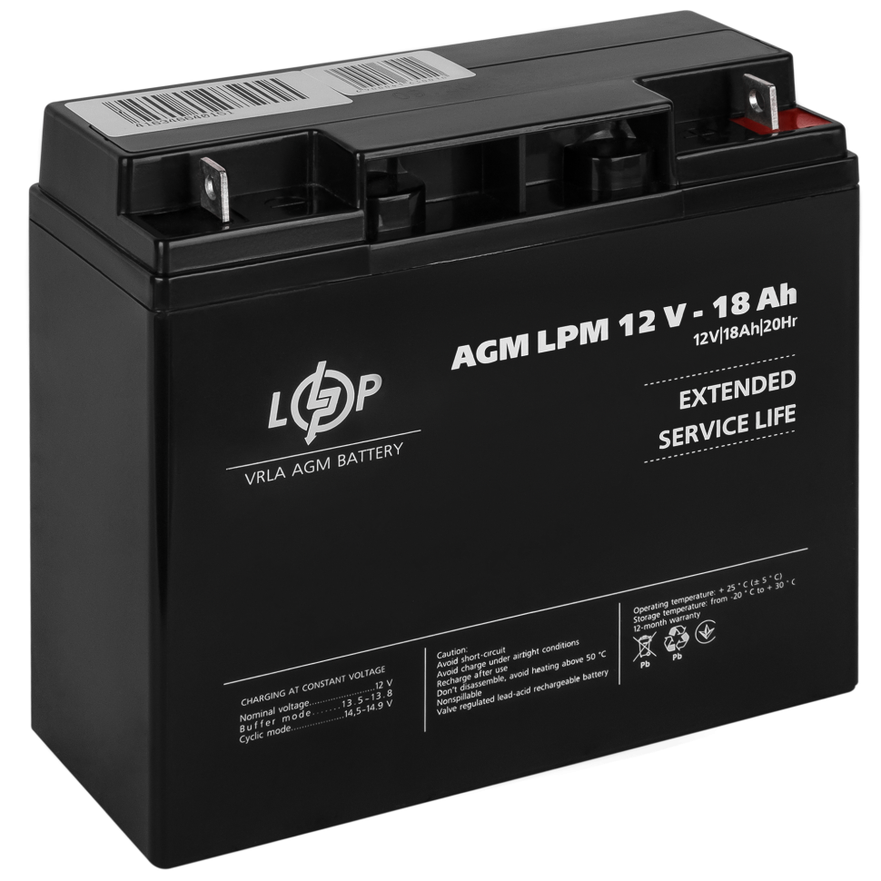 Аккумулятор AGM LogicPower LPM 12V - 18 Ah Аккумулятор AGM LogicPower LPM 12V - 18 Ah