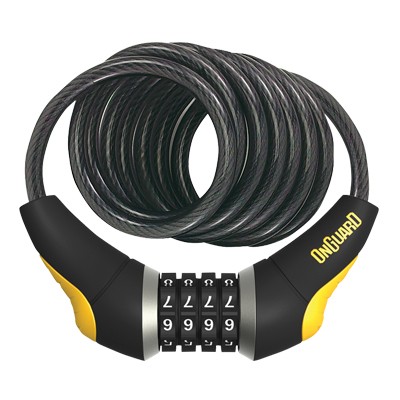 Замок Onguard DOBERMAN кодовый на 4 цифры, спиральный трос 240см х...