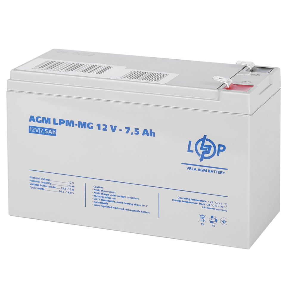 Аккумулятор мультигелевый LogicPower LPM-MG 12V - 7.5 Ah